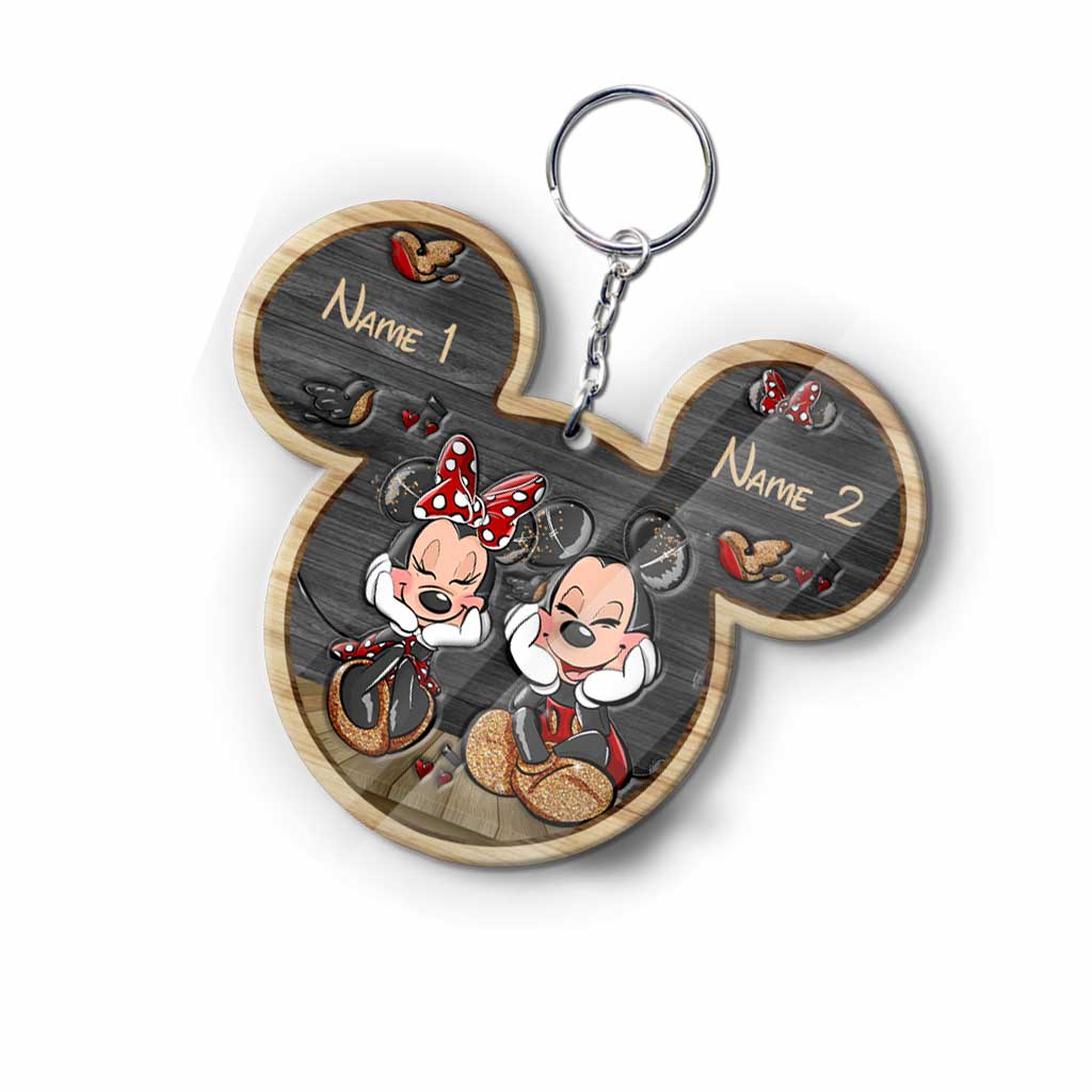 Wherever You Go Come Back To Me - Personalized Mouse Keychain (Printed On Both Sides)