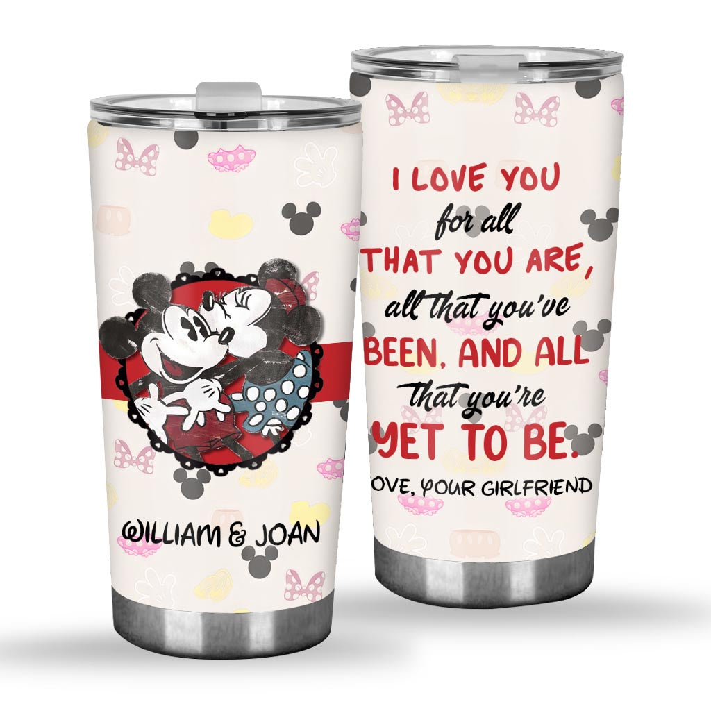 I Love You For All That You Are - Personalized Couple Mouse Tumbler