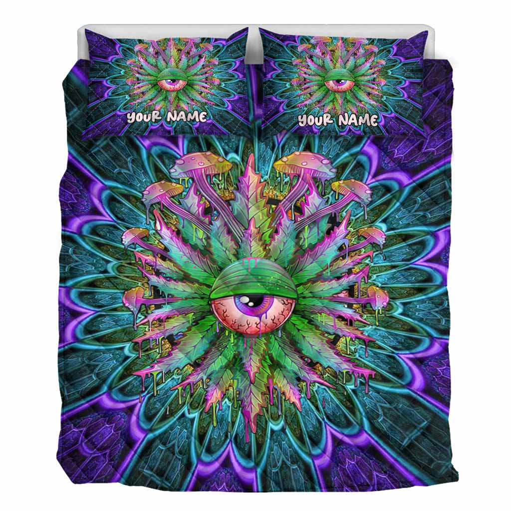 Magic Leaf Magic Eye - Personalized Weed Quilt Set