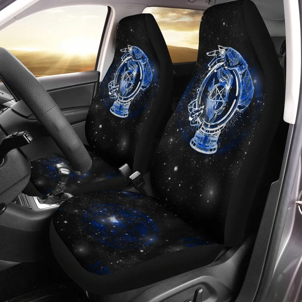 Celtic Wicca Wiccan Mystical Mudra Hands With Pentacle- Witch Seat Covers 0822