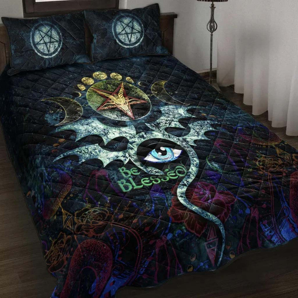 Celtic Wicca Occult Emblem Of Witchcraft - Witch Quilt Set 0822