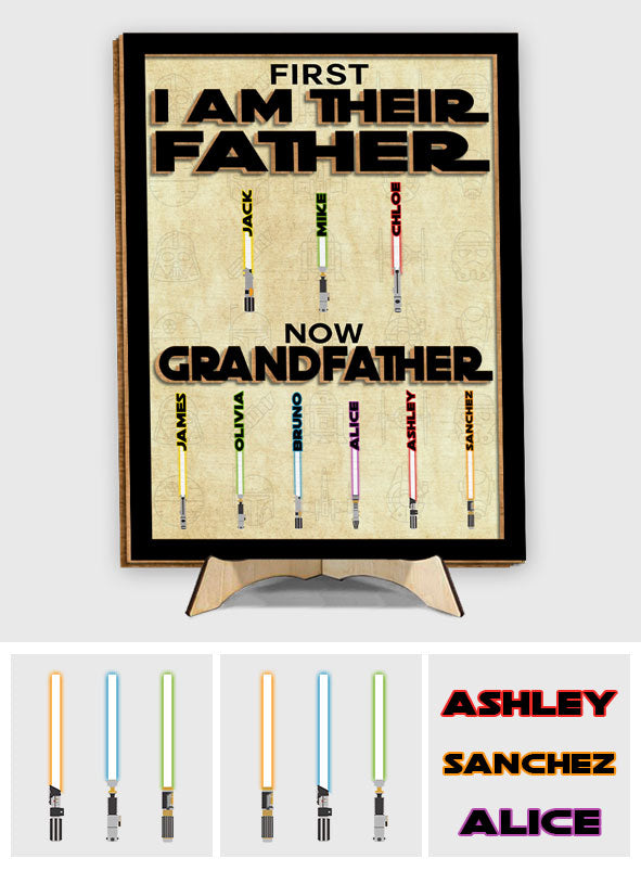 First Father Now Grandfather - Personalized The Force 2 Layered Wood Sign / Wood Plaque