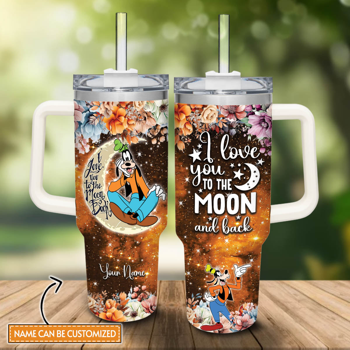 I Love You To The Moon And Back Personalized Mouse Tumbler With Handle 0224