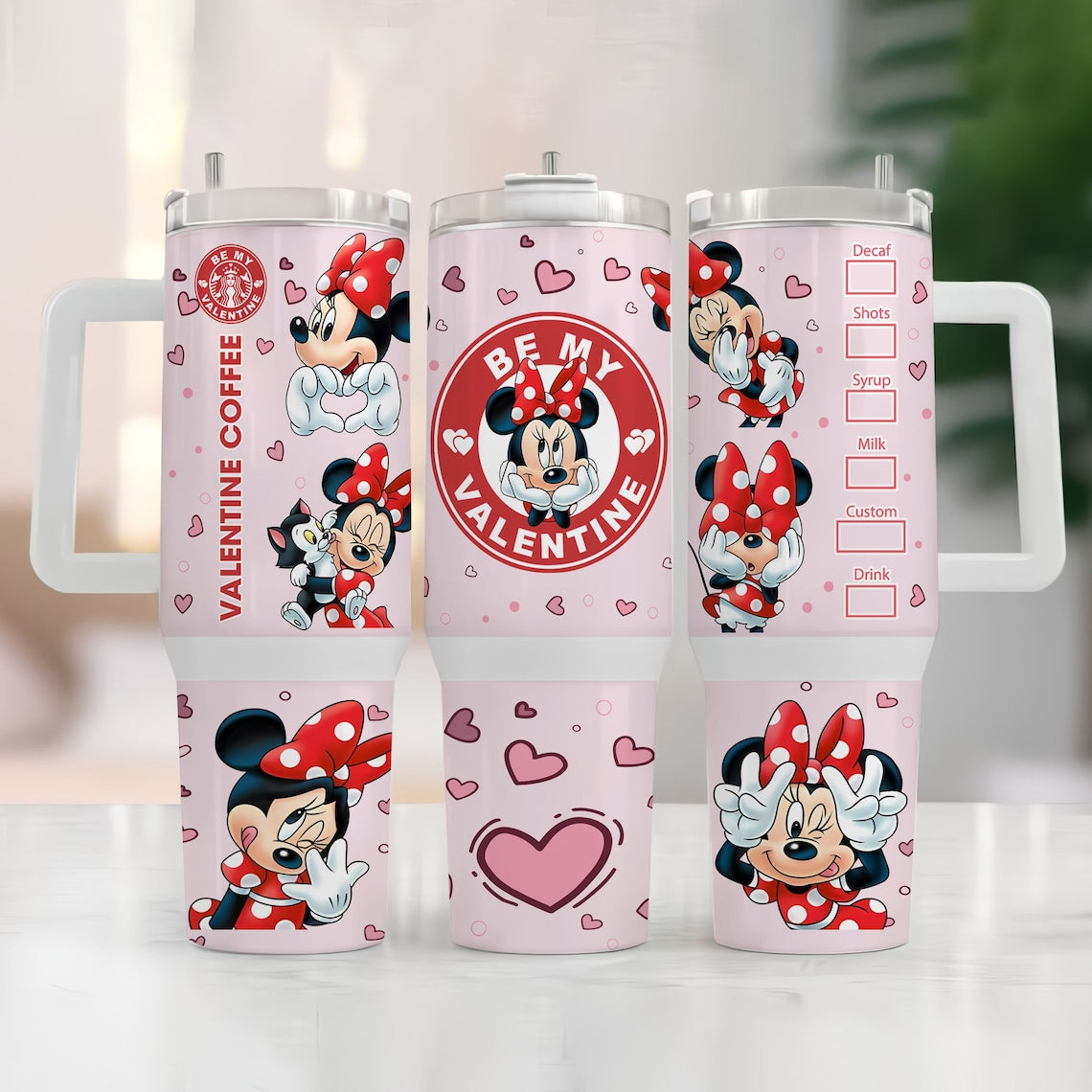 Be My Valentine Mouse Tumbler With Handle 0124