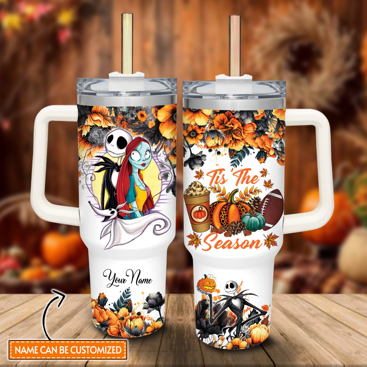 Tis' The Season - Personalized Nightmare Tumbler With Handle 0224