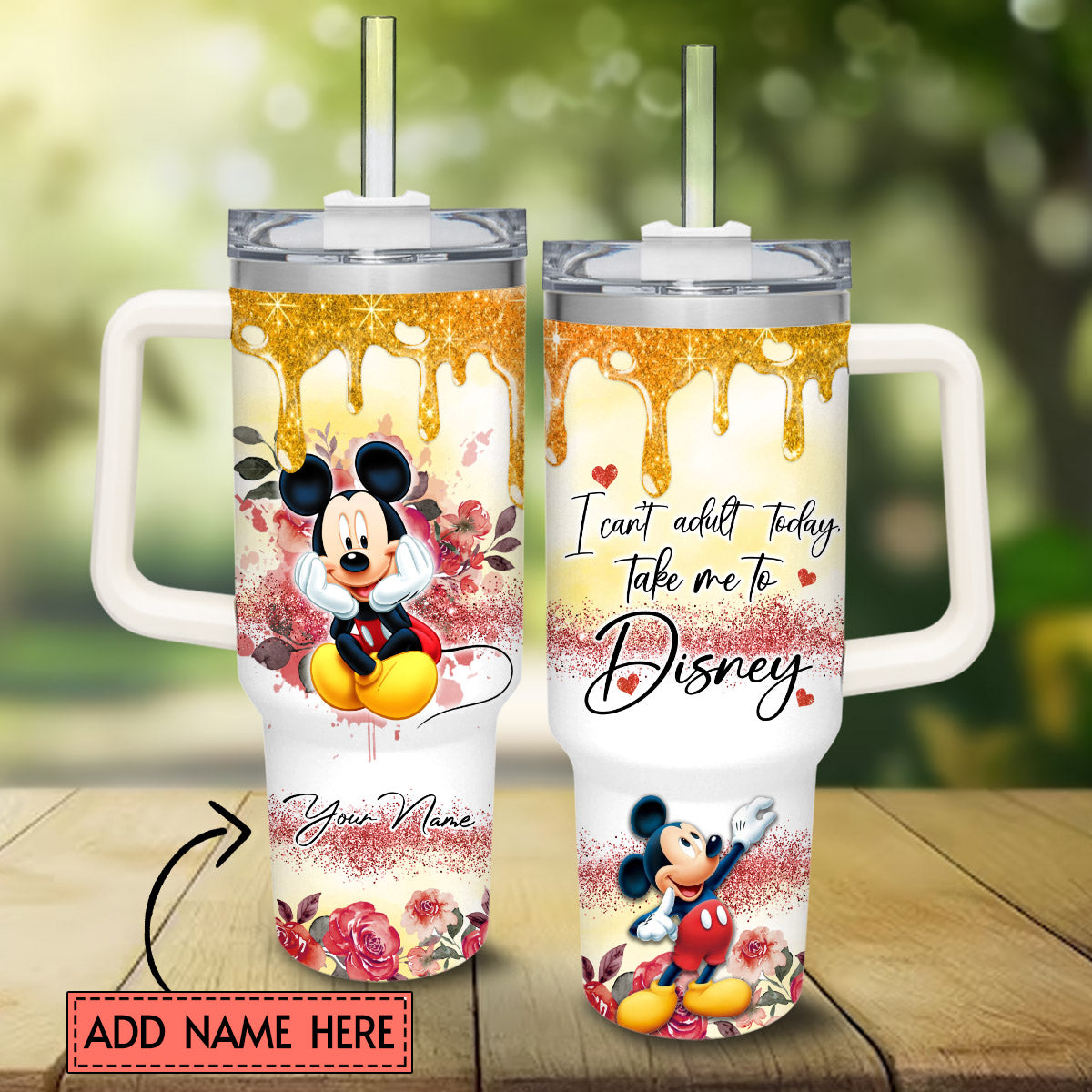 I Can't Adult Today Personalized Mouse Tumbler With Handle 0224