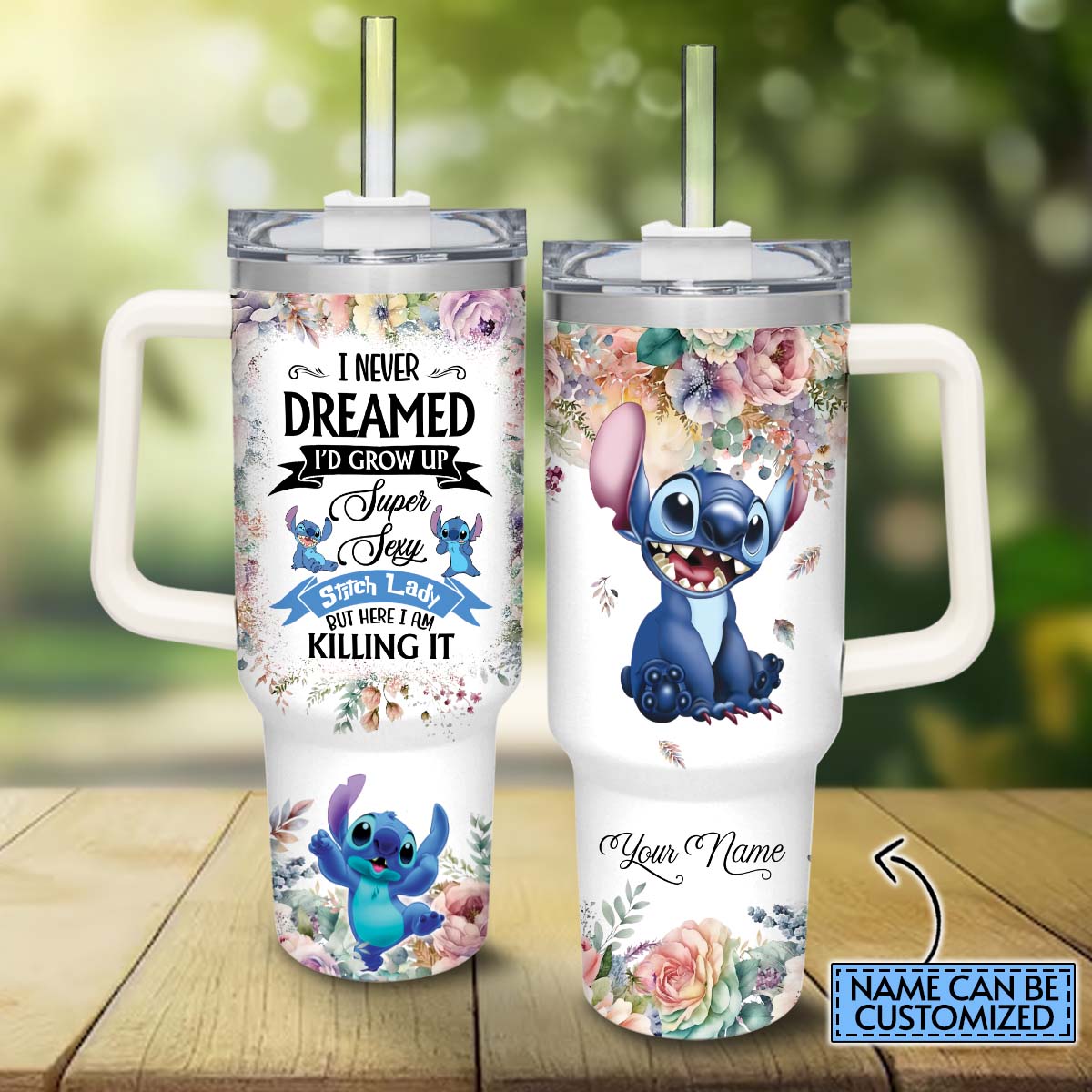 Love Ohana Personalized Ohana Tumbler With Handle 0224