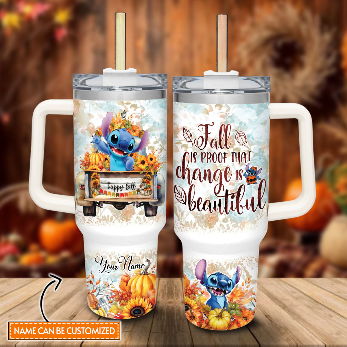 Change Is Beautiful Personalized Ohana Tumbler With Handle 0224