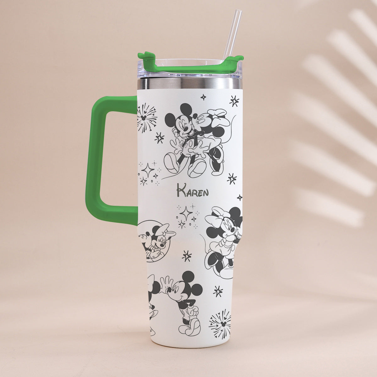 Mouse Couple - Personalized Mouse Tumbler With Handle 0124