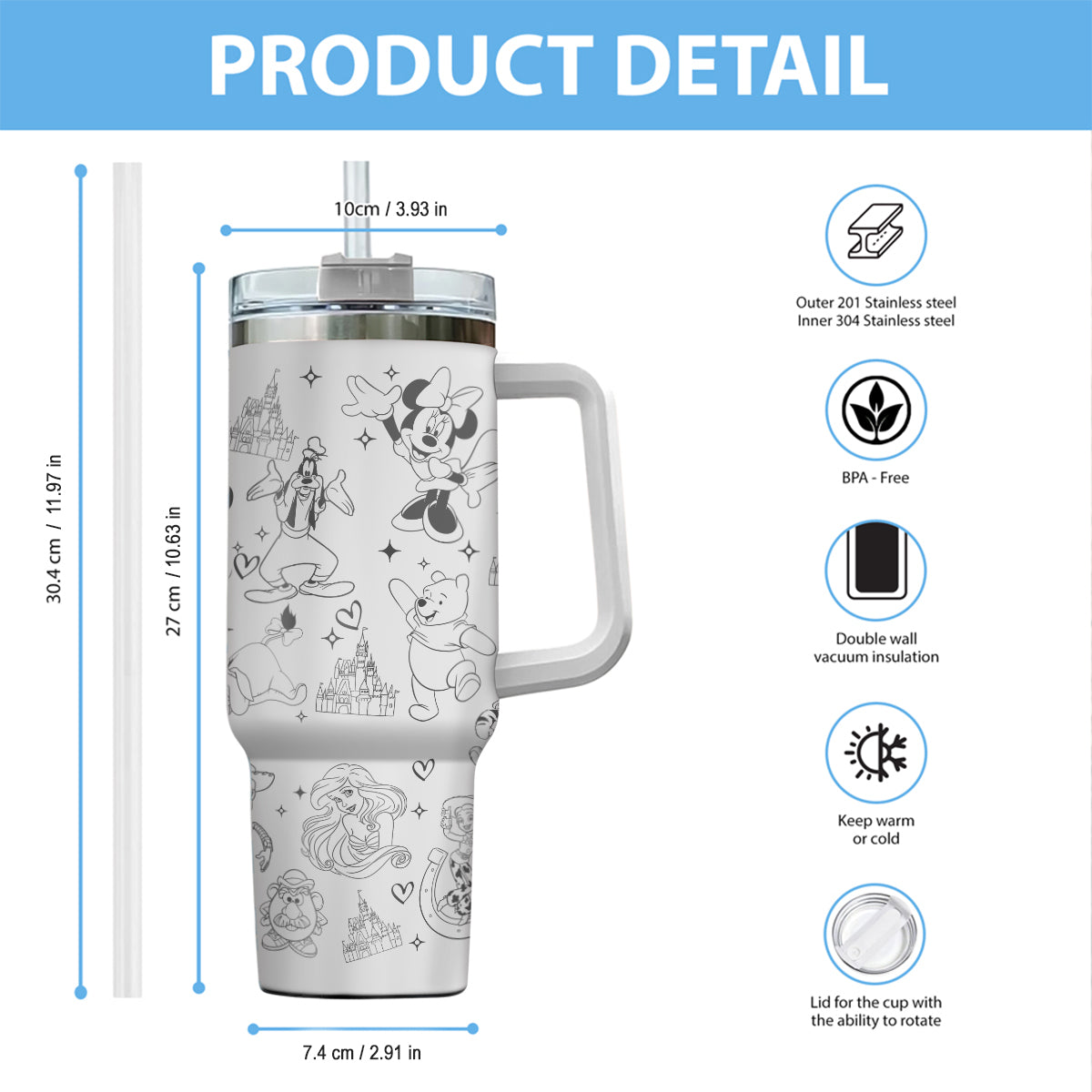 Magic World Mouse Tumbler With Handle 0224
