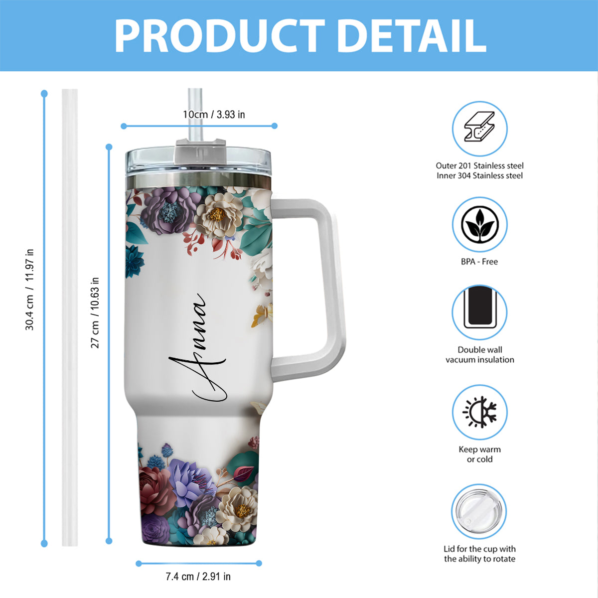 Love Mouse Personalized Mouse Tumbler With Handle 0224