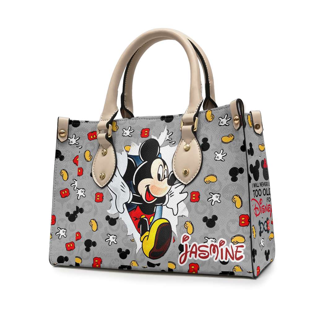 I Will Never Be Too Old For Magic - Personalized Mouse Leather Handbag