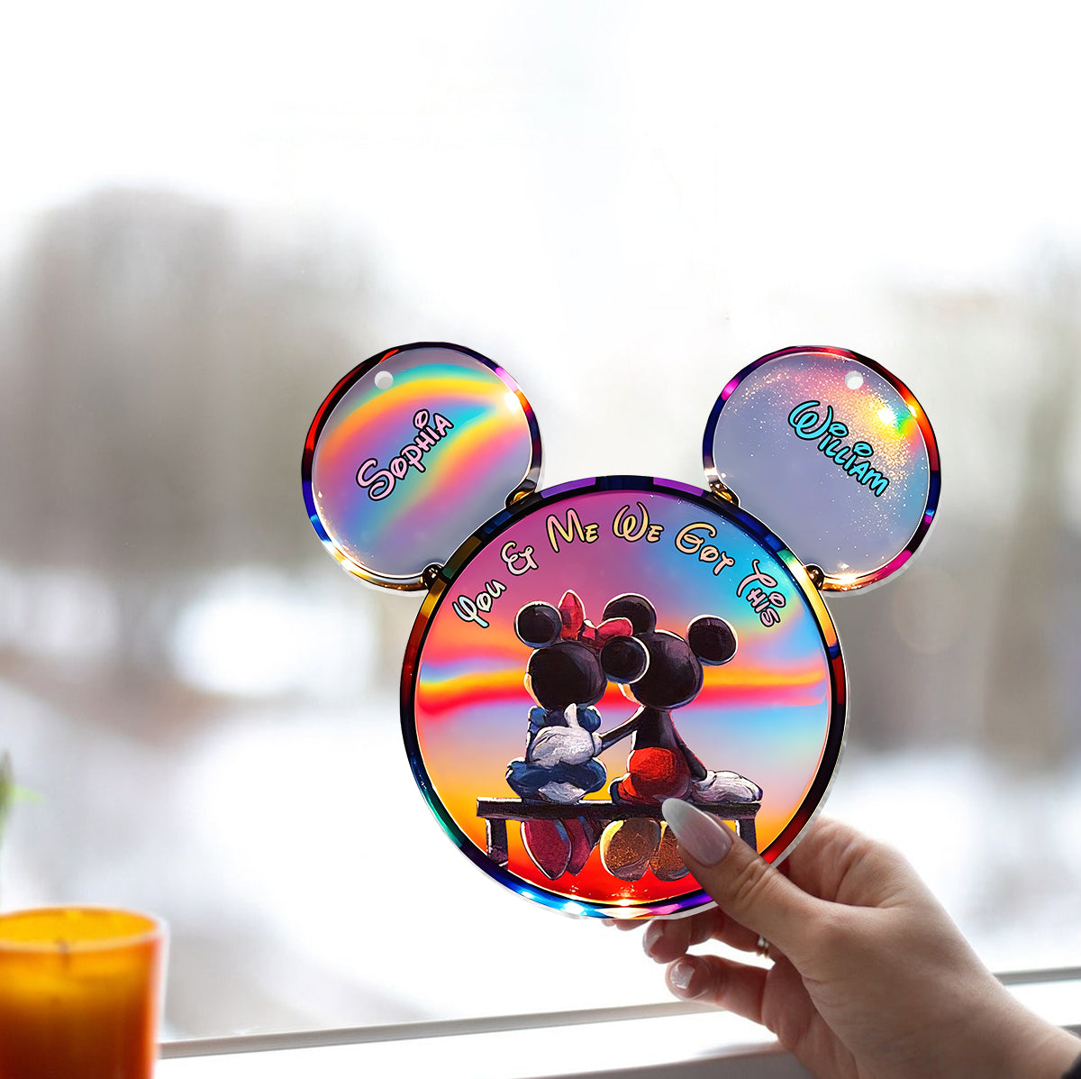 You And Me We Got This - Personalized Mouse Window Hanging Suncatcher Ornament