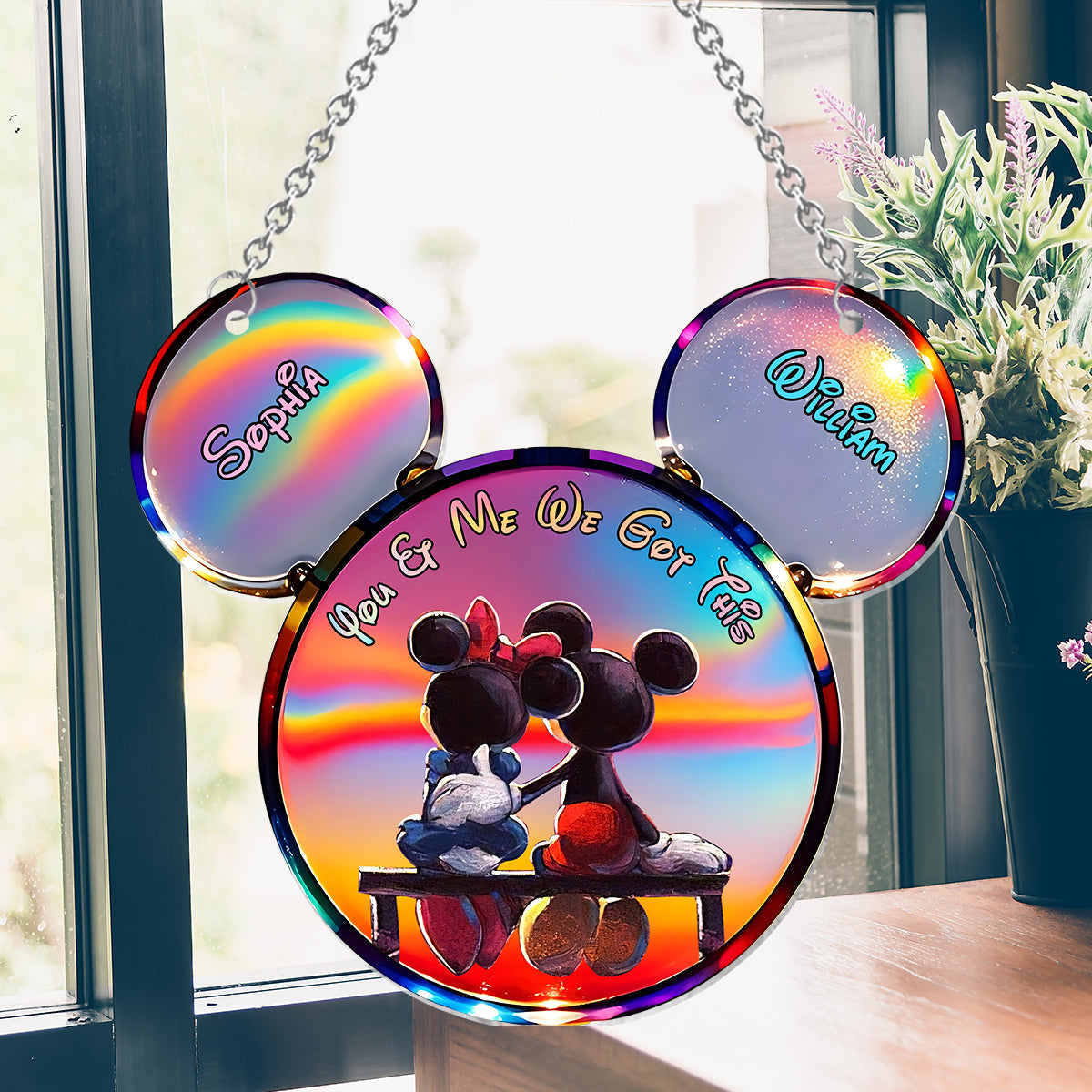 You And Me We Got This - Personalized Mouse Window Hanging Suncatcher Ornament