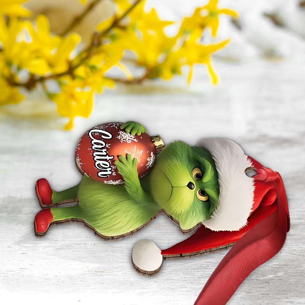 Cute Green Character - Personalized Stole Christmas Ornament