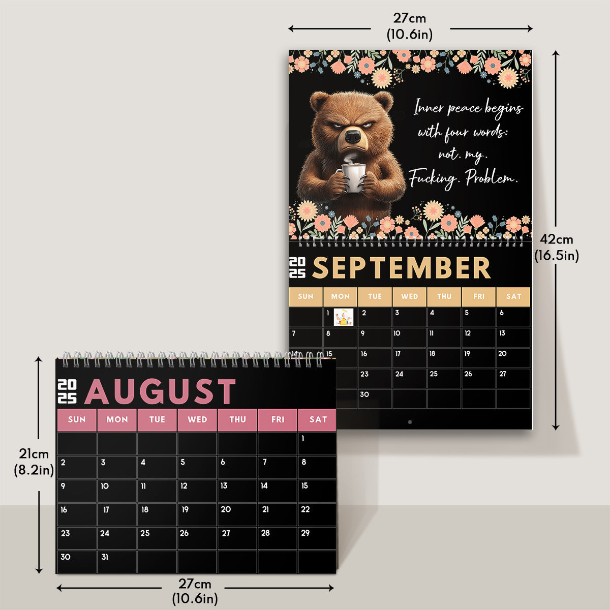 Funny Swear Word Affirmations - Personalized Colleague Wall Calendar & Desk Calendar