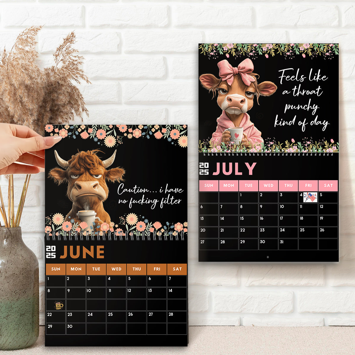 Funny Swear Word Affirmations - Personalized Colleague Wall Calendar & Desk Calendar