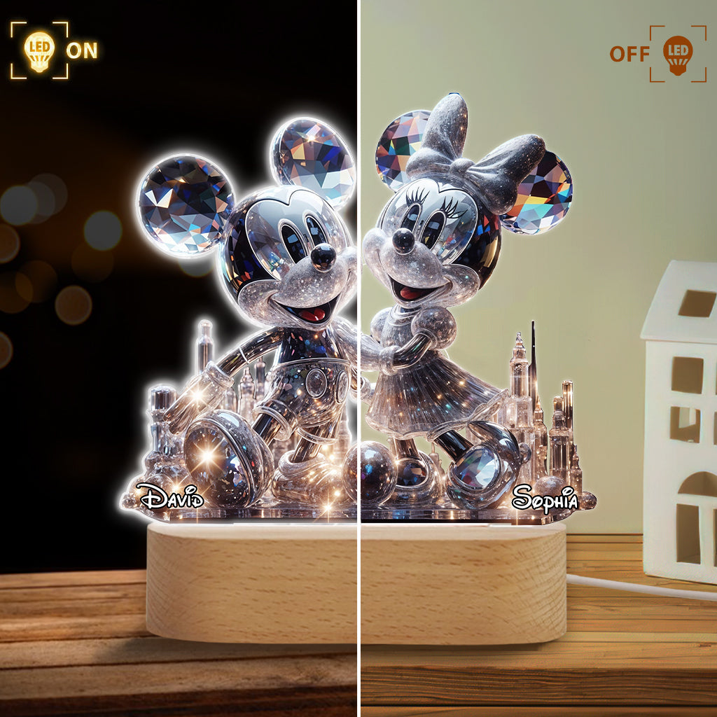 Stunning Mouse Couple - Personalized Mouse Shaped Plaque Light Base