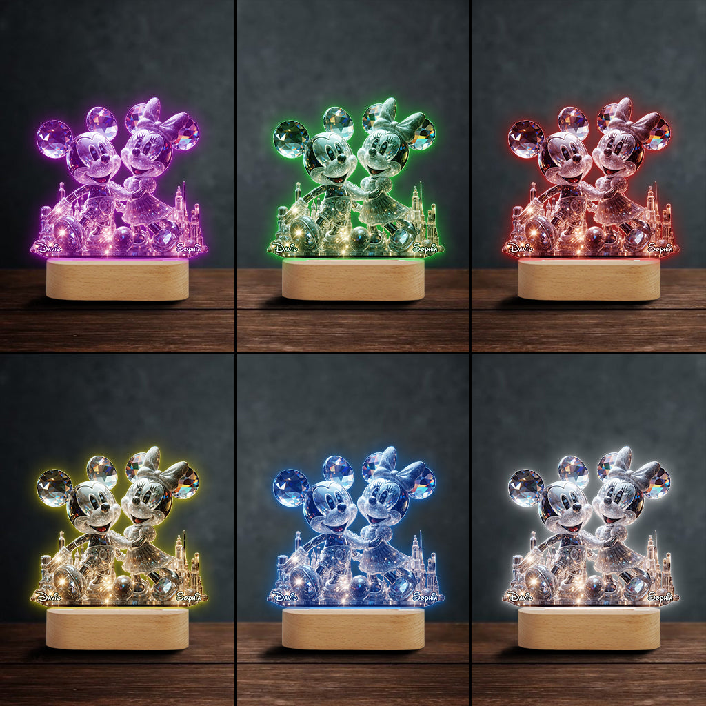 Stunning Mouse Couple - Personalized Mouse Shaped Plaque Light Base