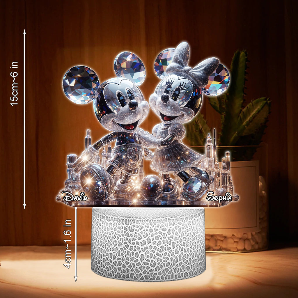 Stunning Mouse Couple - Personalized Mouse Shaped Plaque Light Base