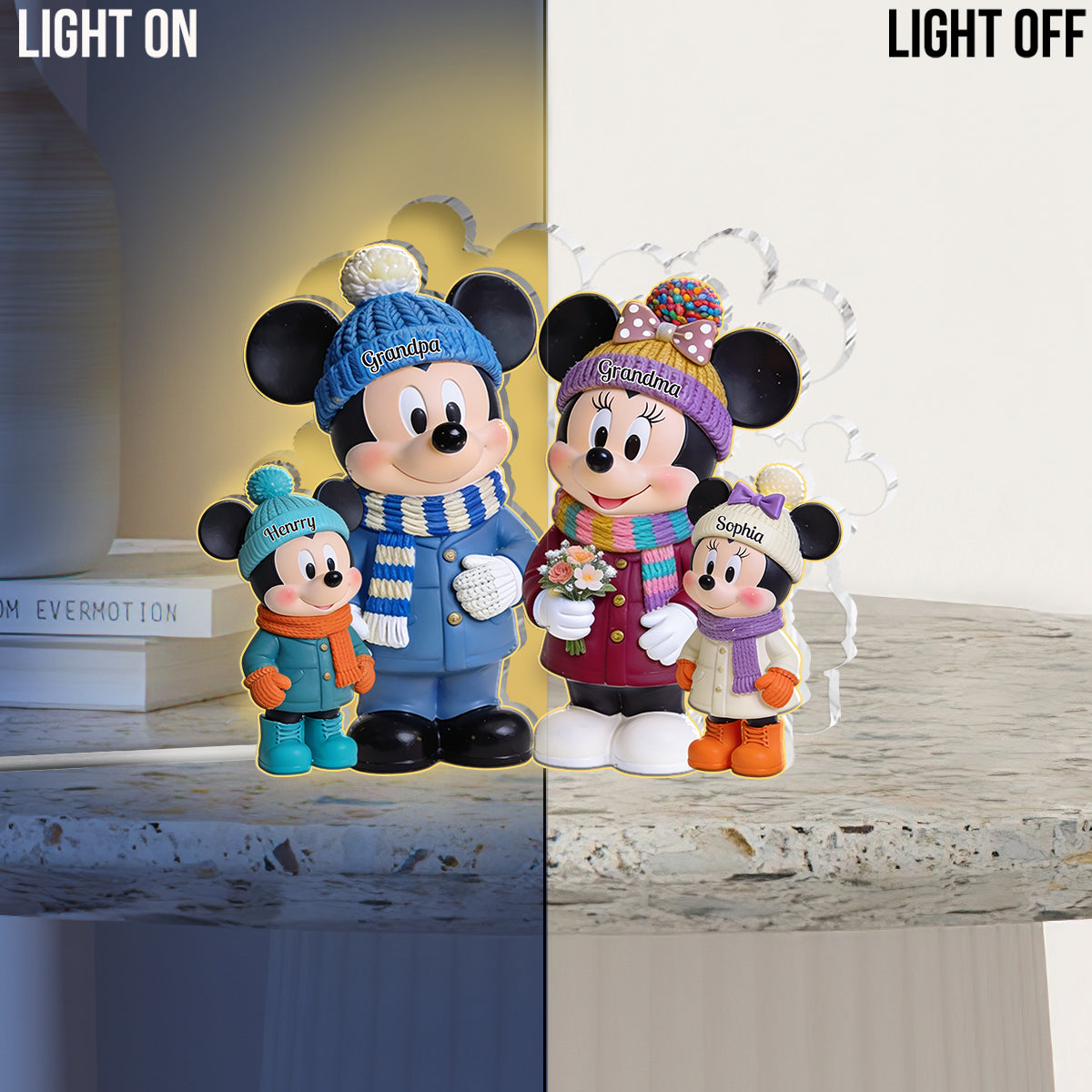 Merry Christmas - Personalized Mouse Acrylic LED Night Light