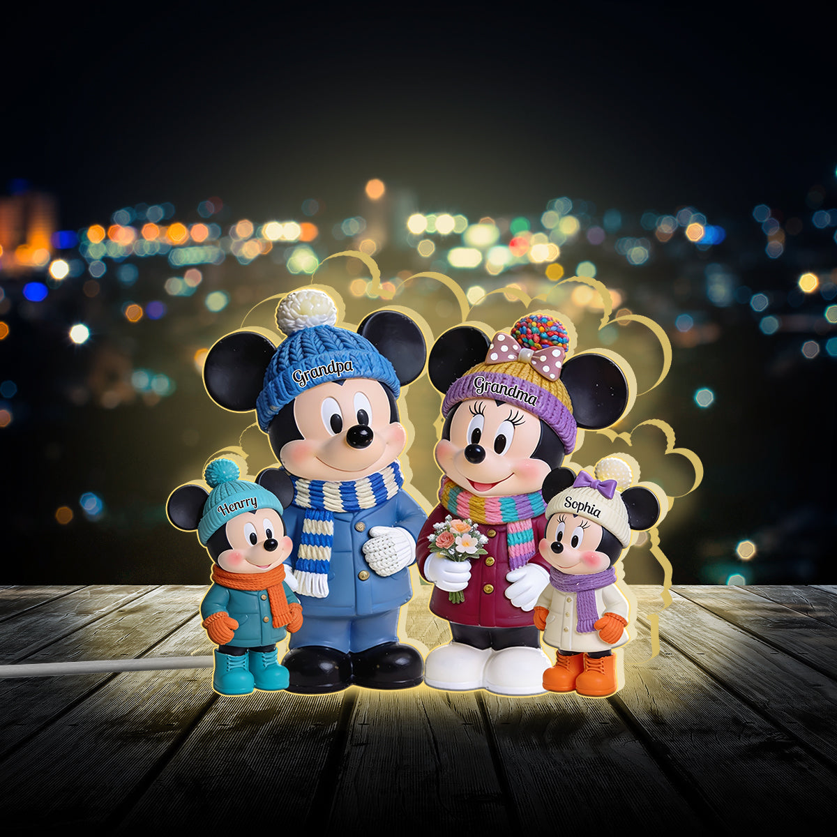 Merry Christmas - Personalized Mouse Acrylic LED Night Light
