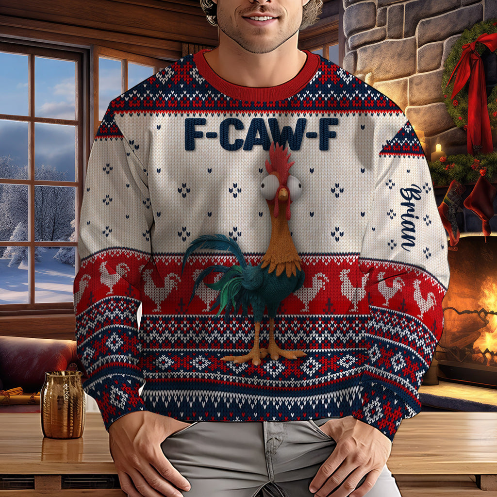Heii Chicken Christmas - Personalized Chicken Ugly Sweater