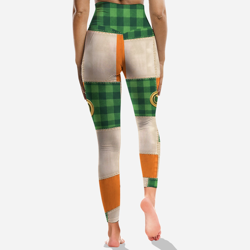 Lucky St. Patrick's Day, Shamrock Patchwork - Personalized Saint Patrick's Day Hoodie and Leggings