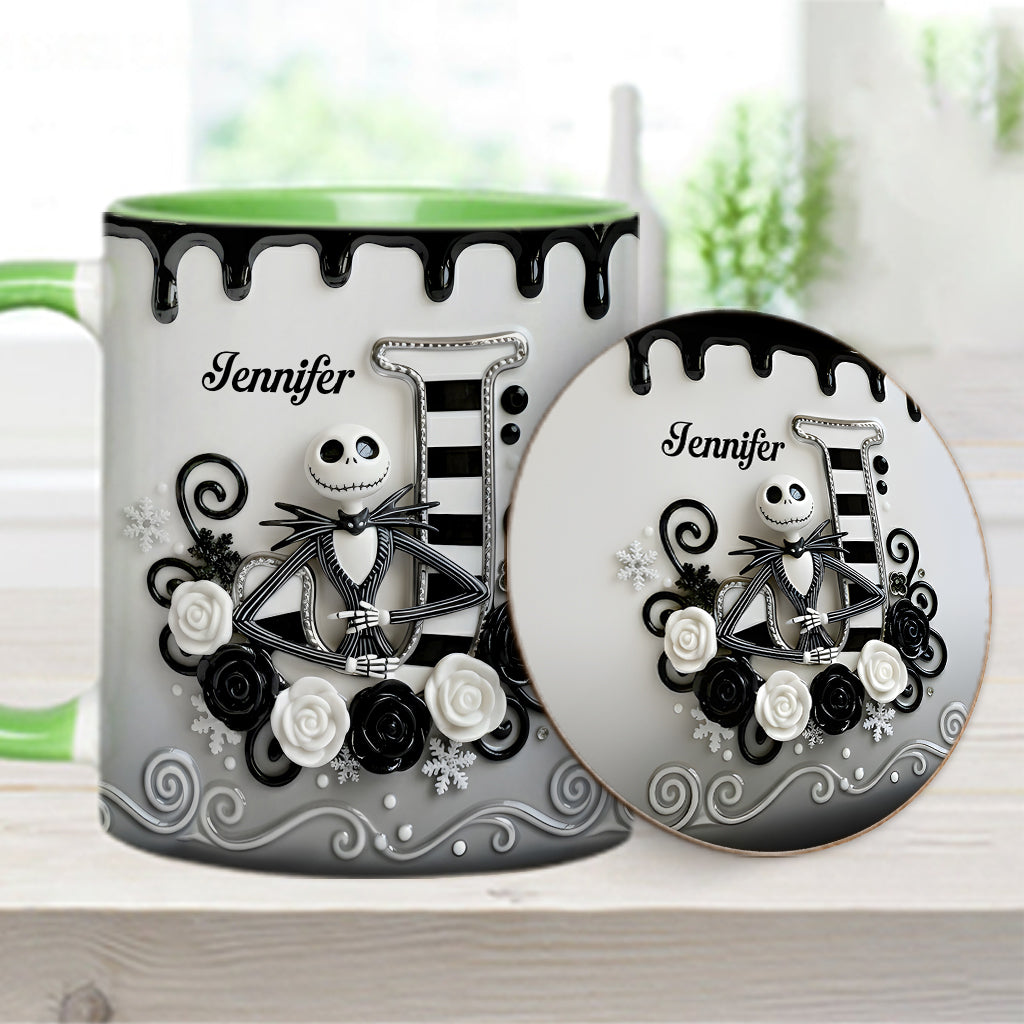 The Christmas Nightmare, Initial Customized - Personalized Nightmare Accent Mug & Coaster