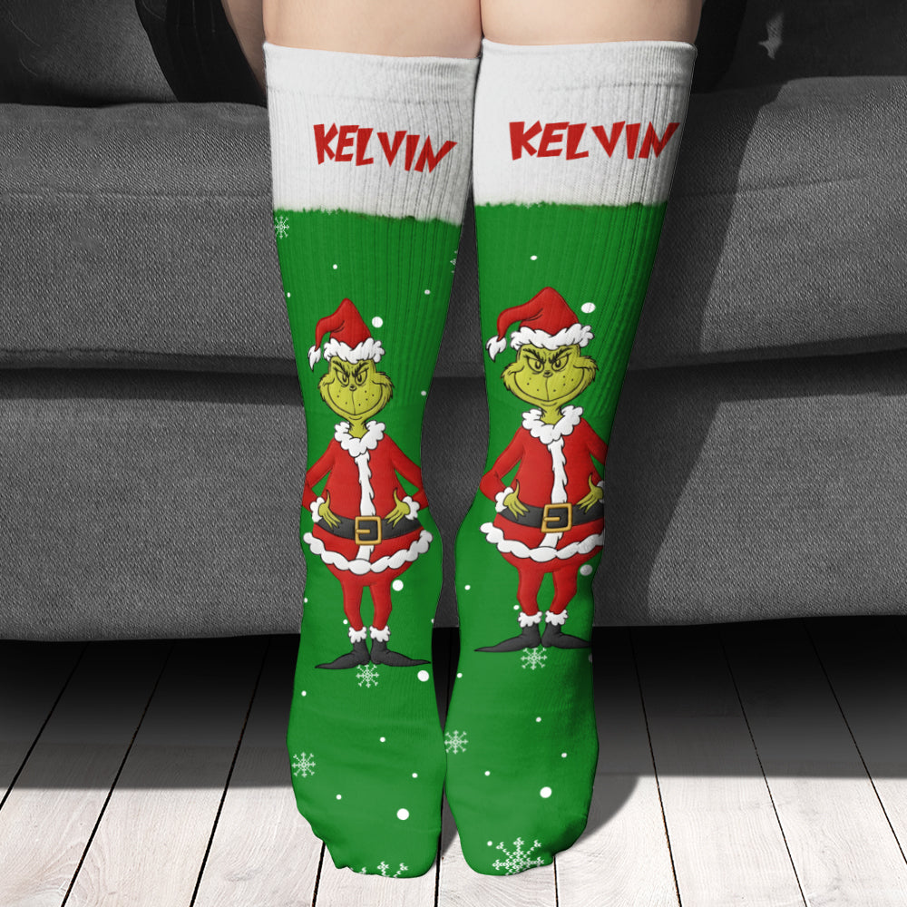 Green Monster - Personalized Stole Christmas Socks