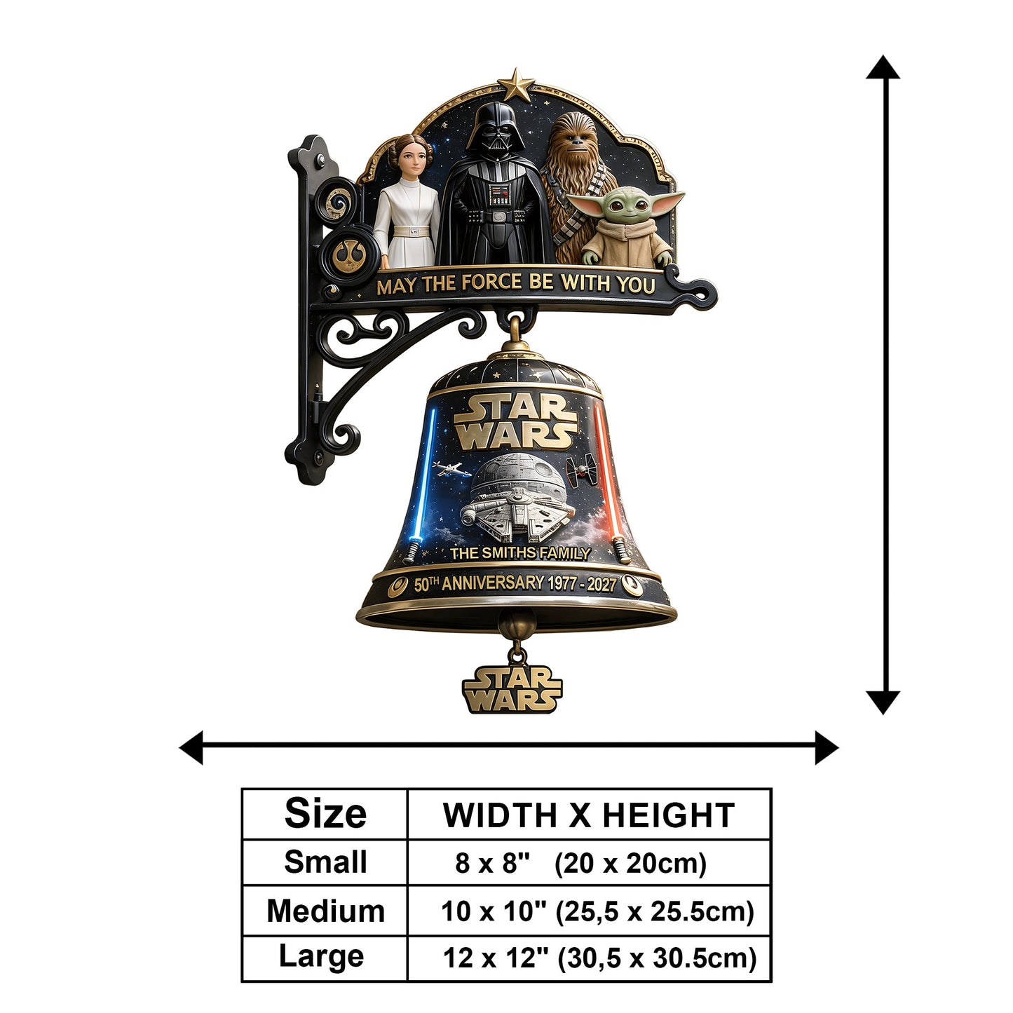 50th Anniversary - Personalized The Force Wooden Wall Mount Sign