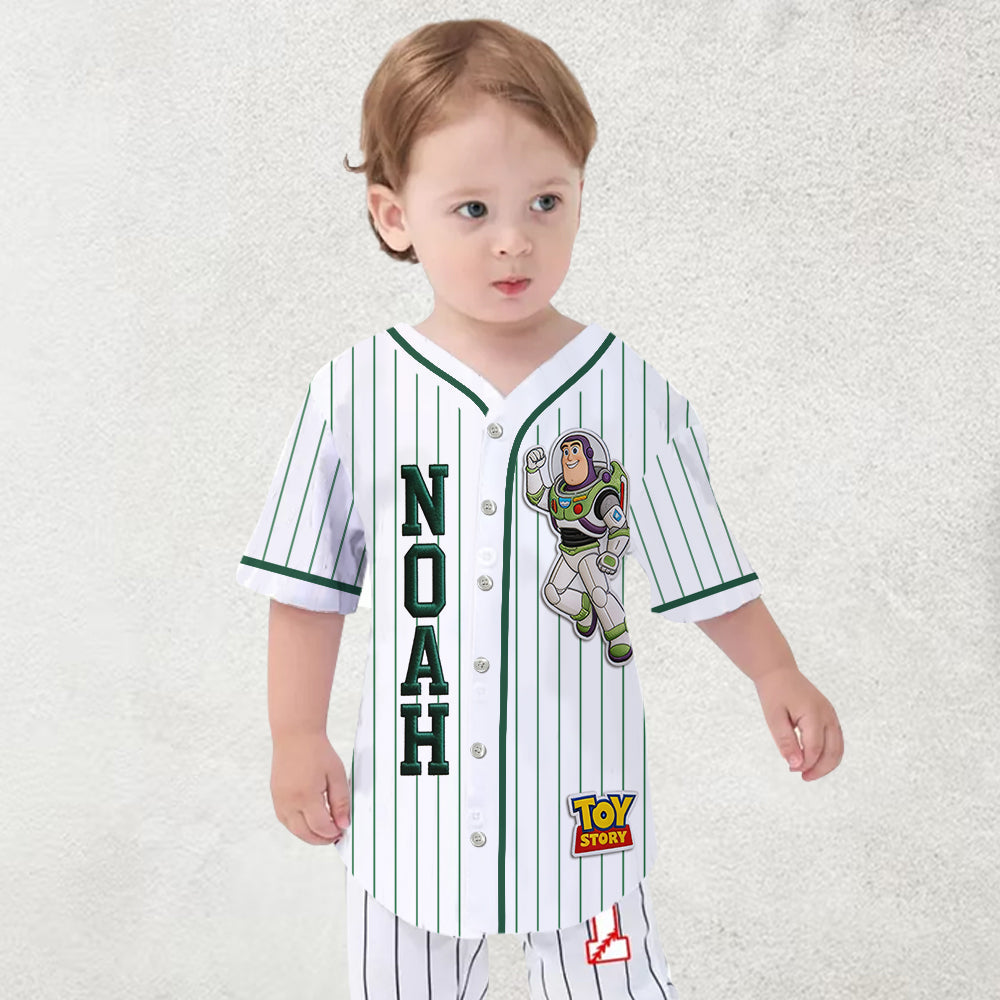 The Story Of Toys - Personalized Movie For Kids Baseball Jersey