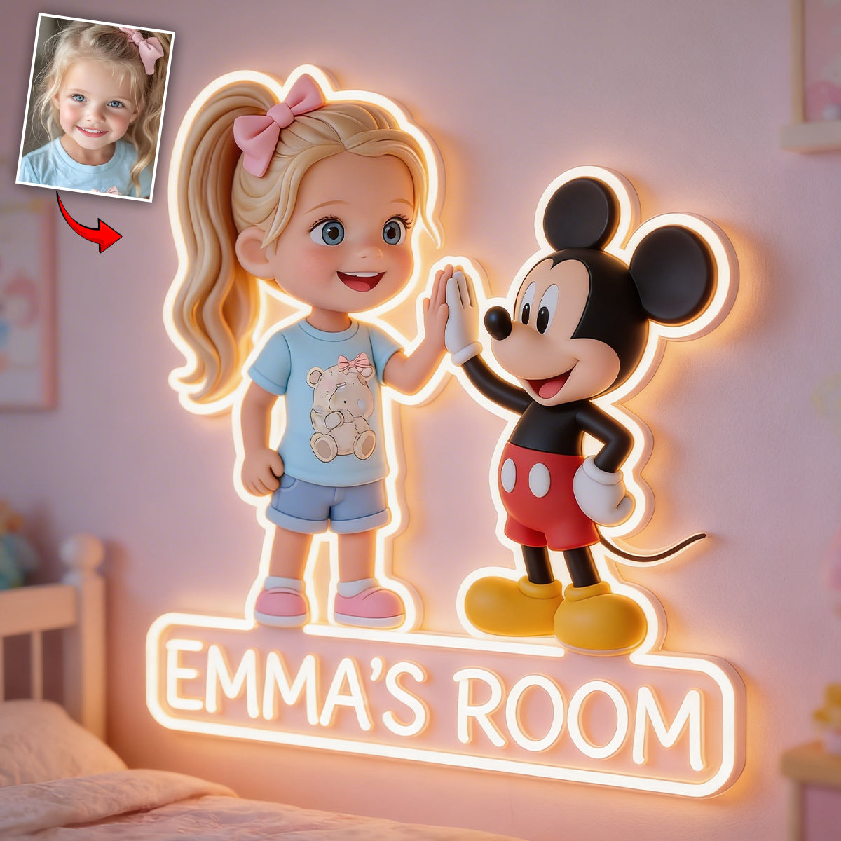 Custom Any Photo - Personalized Mouse LED Light Acrylic Sign
