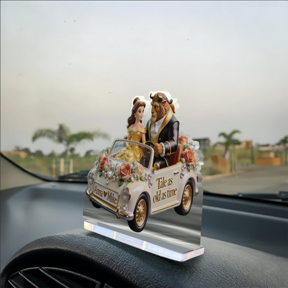Tale As Old As Time - Personalized Beauty And The Beast Car Dashboard Plaque