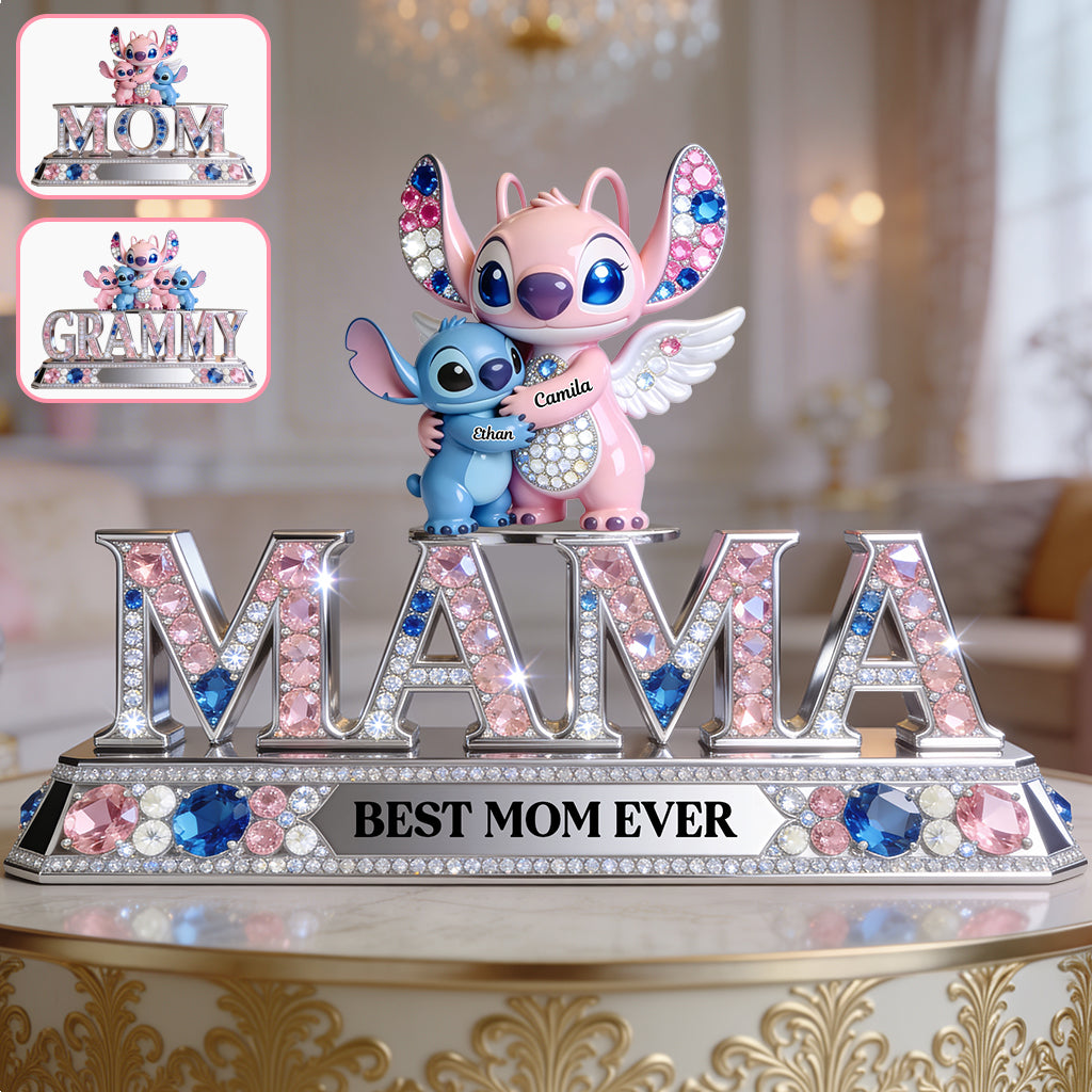 Best Mama/Nana Ever Blue Monsters - Personalized Ohana Custom Shaped Acrylic Plaque