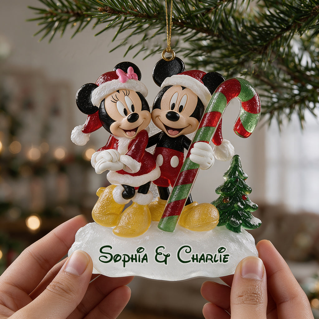Magical Christmas - Personalized Mouse Custom Shape Glass Ornament