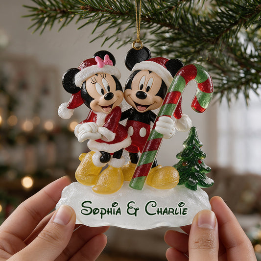 Magical Christmas - Personalized Mouse Custom Shape Glass Ornament