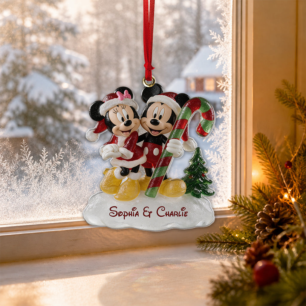 Magical Christmas - Personalized Mouse Custom Shape Glass Ornament