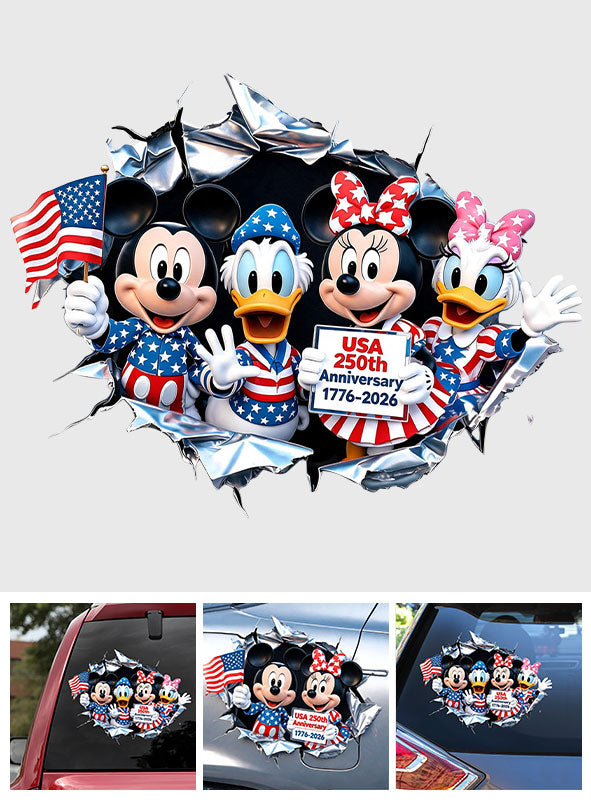 250th Anniversary, Cartoon Mouse - Personalized Mouse Decal Full