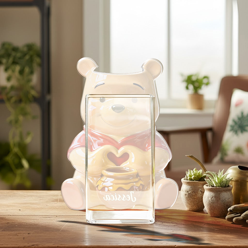 Honey Bear - Personalized Yellow Bear Acrylic Pot & Stake