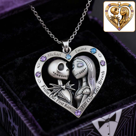 Till Our Last - Personalized Nightmare Shaped Metal Pendant Necklace