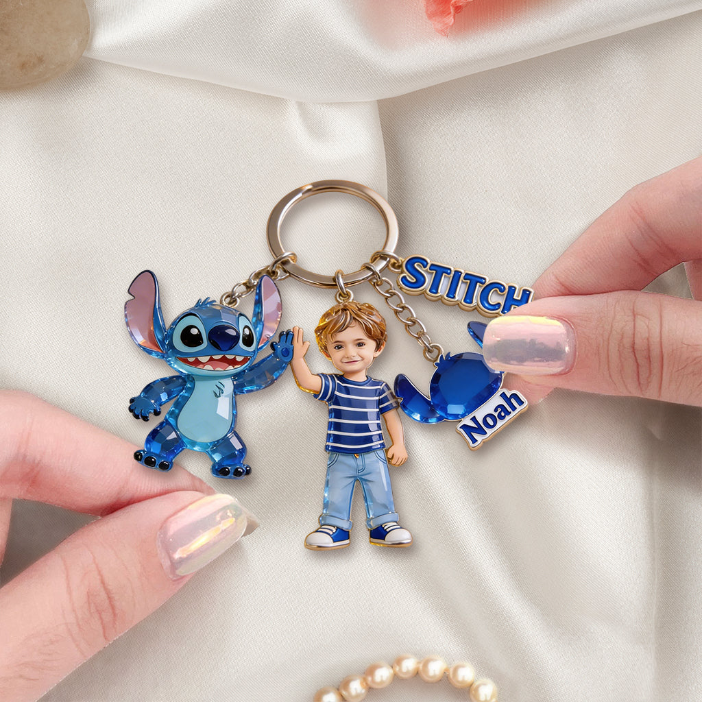 Ohana Custom From Photo - Personalized Ohana Premium Keychain With Charms