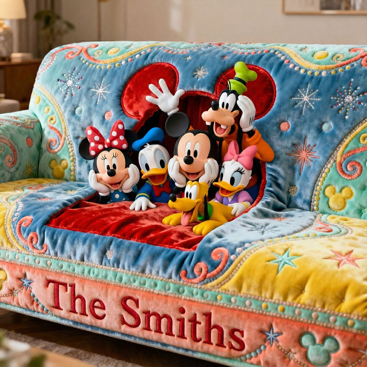 Magical Friends - Personalized Mouse Quilted Sofa/Couch Cover