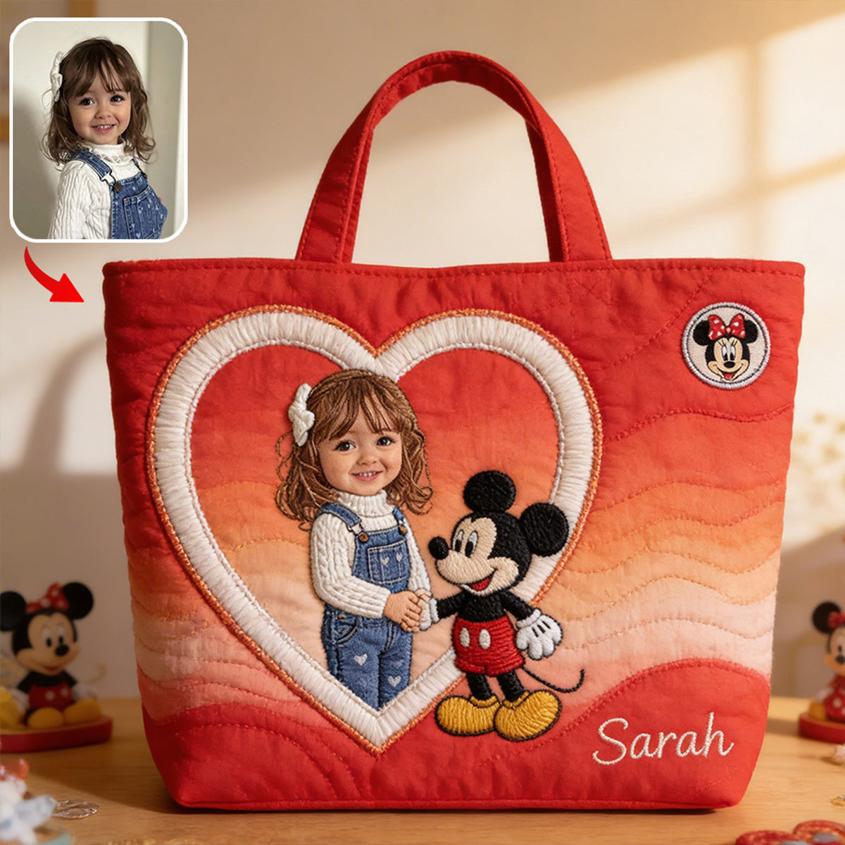 Magic Friends - Personalized Mouse Quilted Tote Bag
