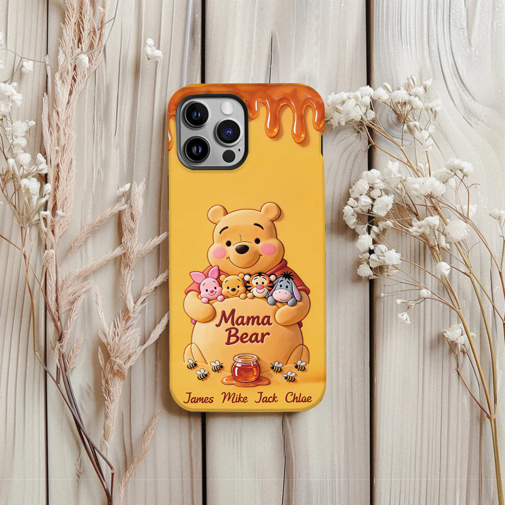 Mama Bear - Personalized Yellow Bear Full Print Phone Case