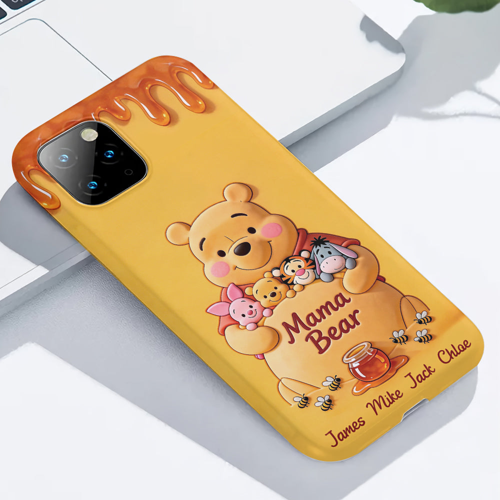 Mama Bear - Personalized Yellow Bear Full Print Phone Case