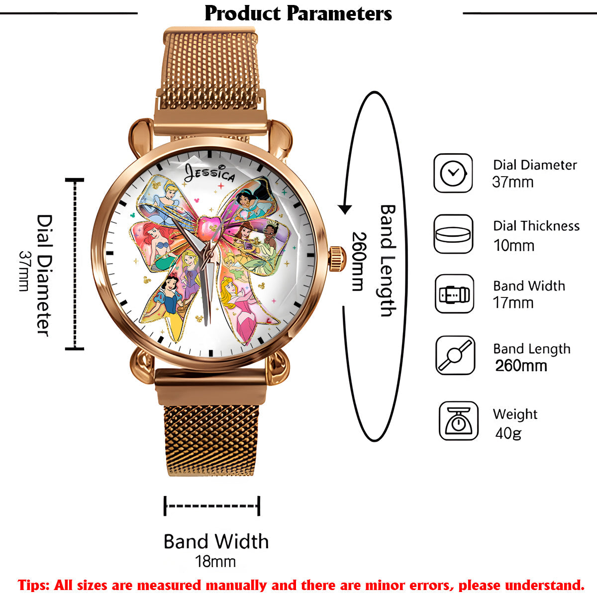 Magical Princesses - Personalized Mouse Women Hand Watch