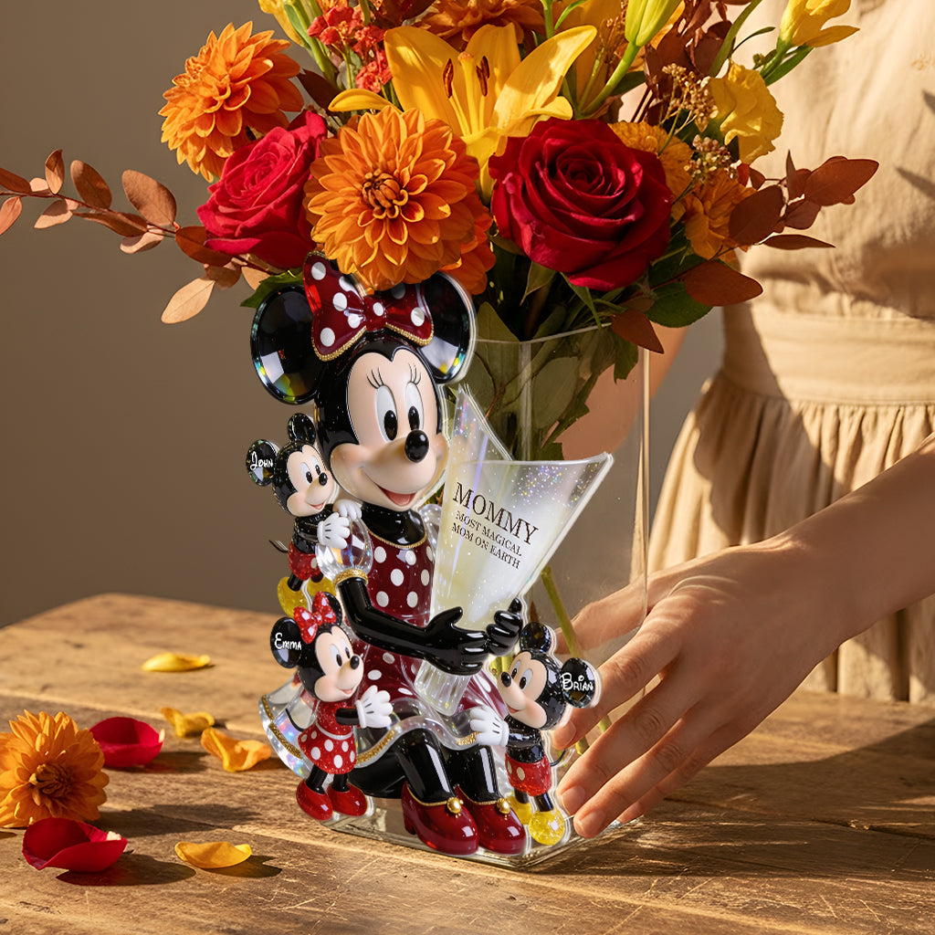 Cute Cartoon Mouse Mommy - Personalized Mouse Acrylic Pot