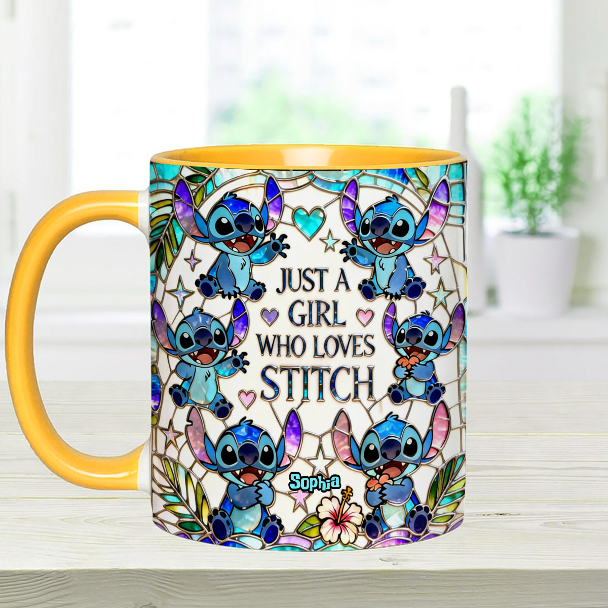 Just A Girl Who Loves Stitch - Personalized Ohana Set Accent Mug with Acrylic Stirrers