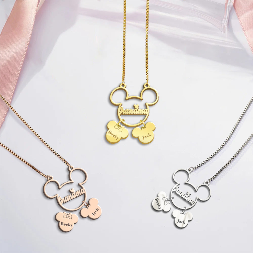 Magical Mom - Personalized Mouse Necklace with Charms